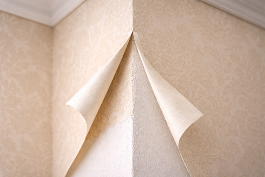 Carta da parati che si stacca ai bordi? Perché succede e cosa fare