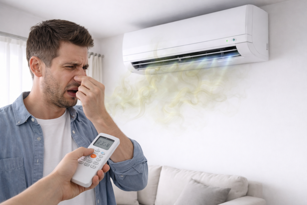 Aire acondicionado huele mal al encenderlo, causas