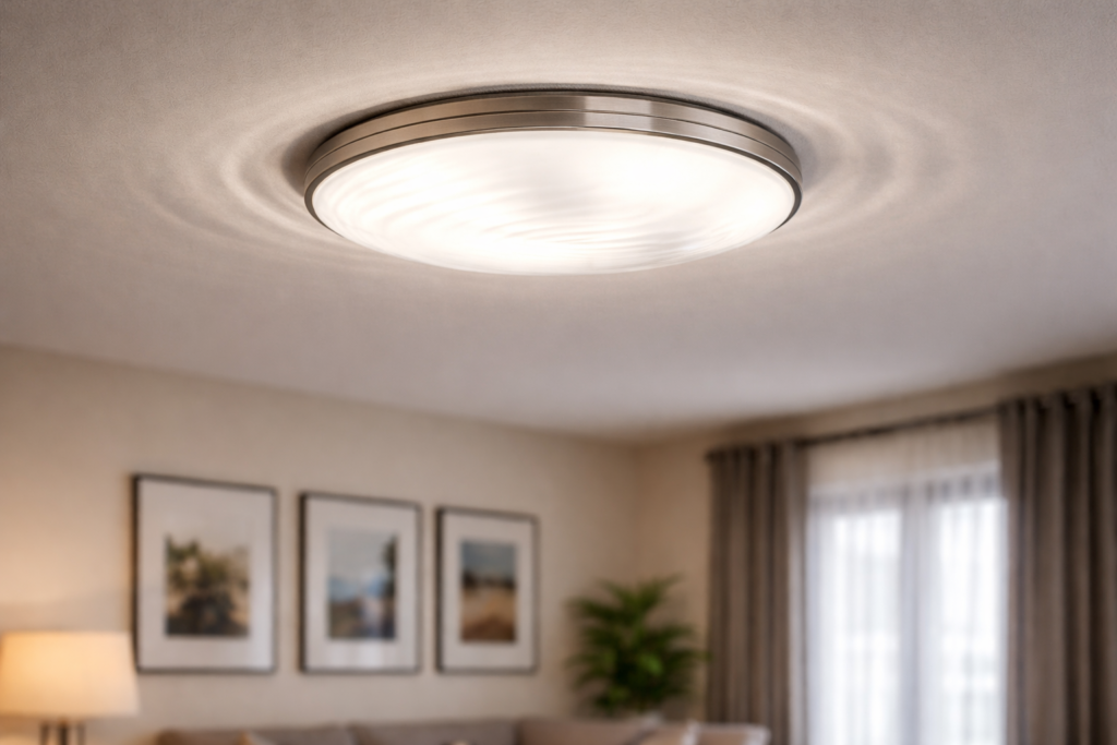 Luz parpadeante en casa, señal de advertencia eléctrica