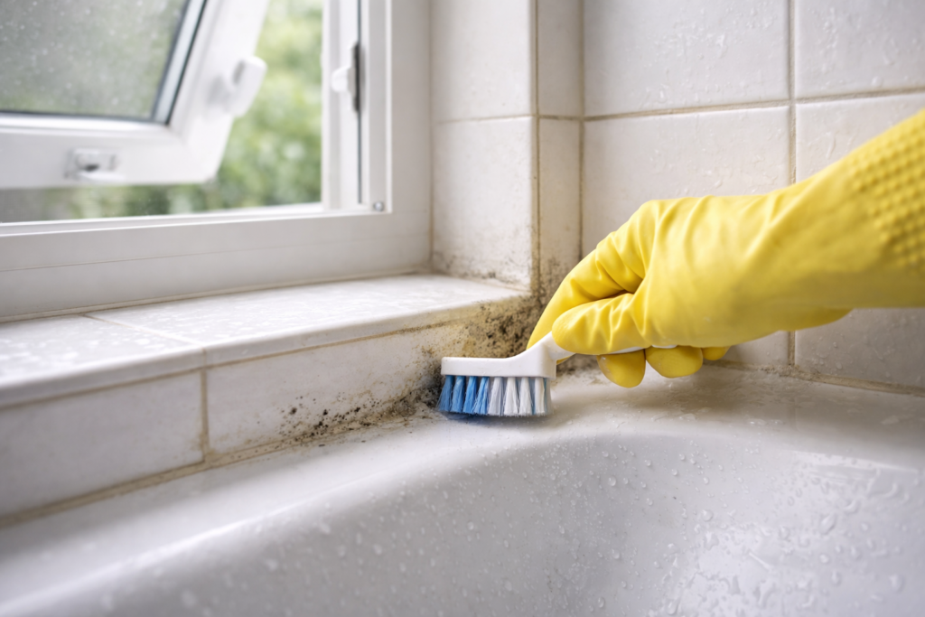 Eliminar moho de superficies del baño de forma segura