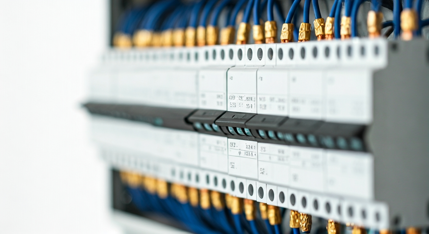 Cuadro eléctrico residencial con magnetotérmicos ordenados